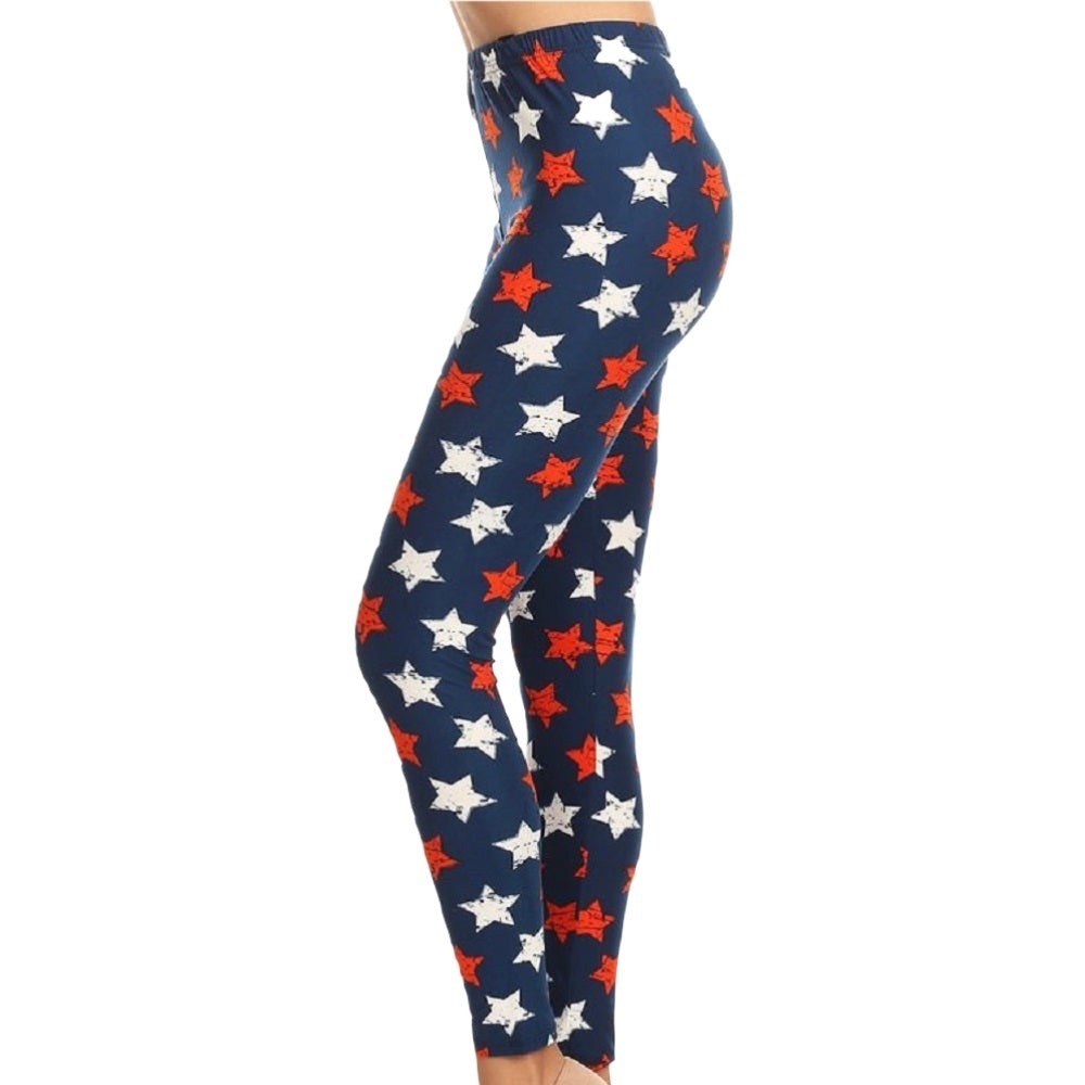 4th of July Ultra Soft Leggings Vintage Stars
